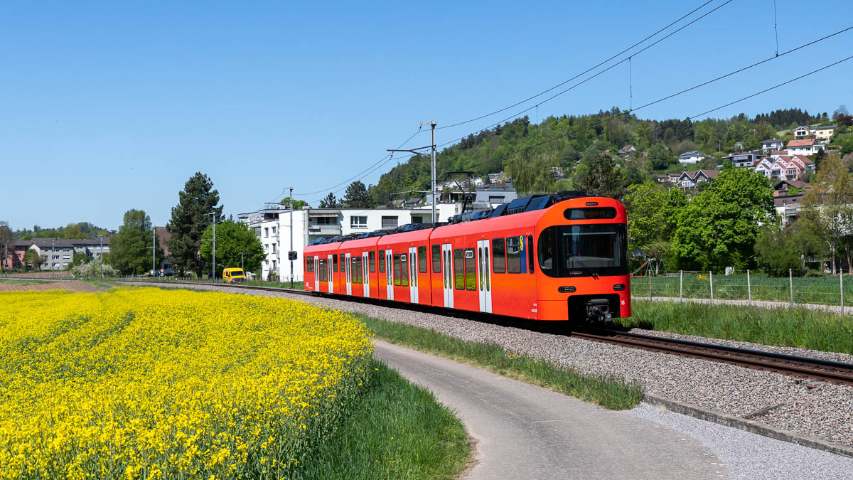 S-Bahn Bern - RBS 16 (Be 4/10 Worbla) in Stettlen (Schweiz)